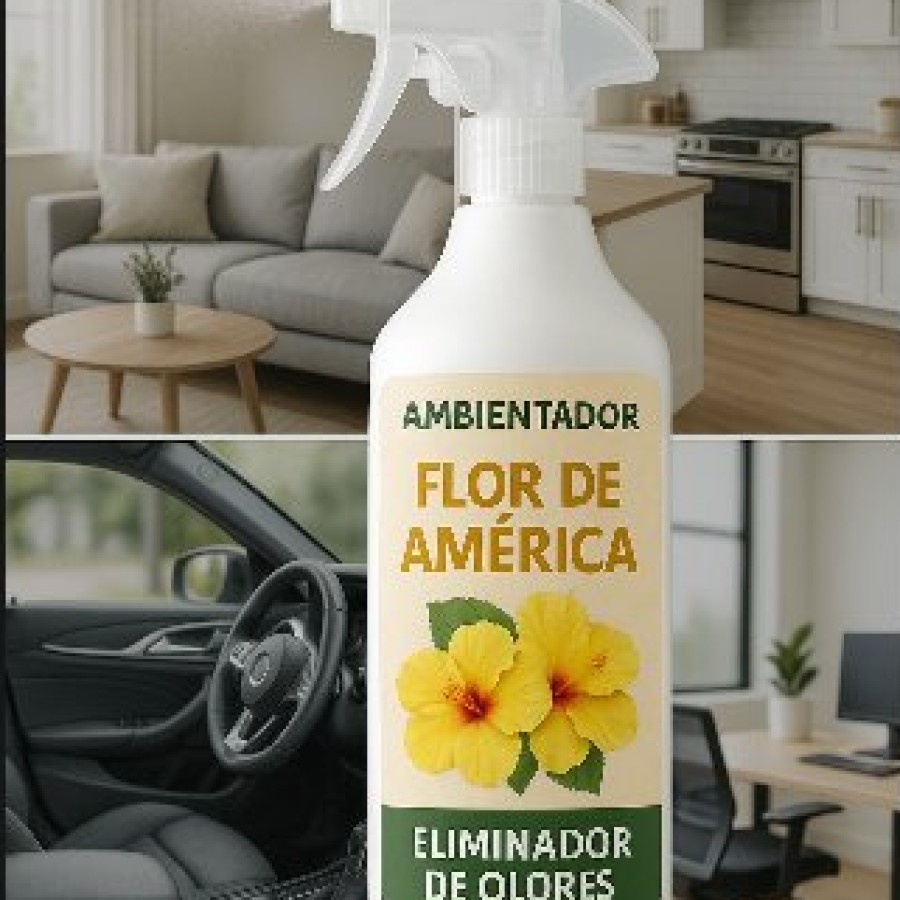 Atomizador Ambientador Flor de América PROECO con flores amarillas