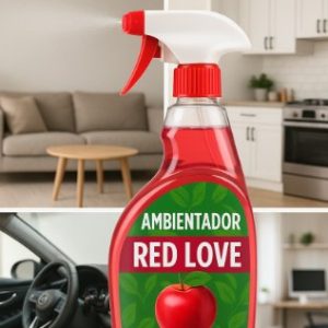 Atomizador rojo Ambientador Red Love PROECO en una sala