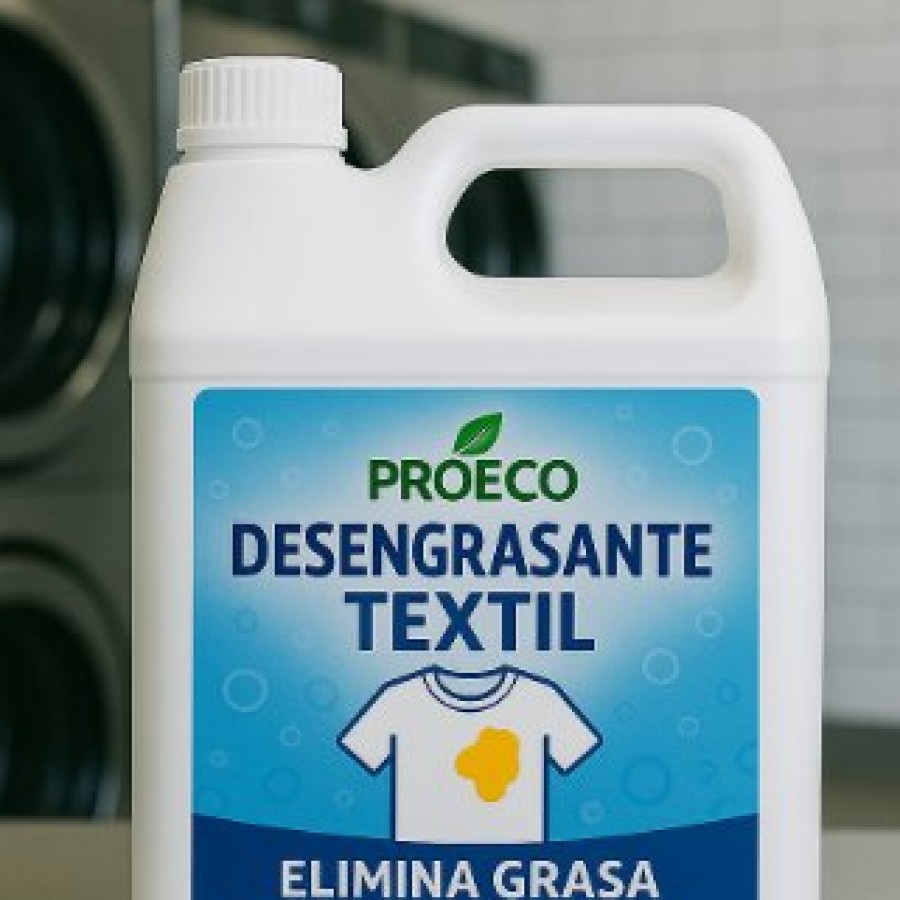Bidón de Desengrasante Textil PROECO en una lavandería