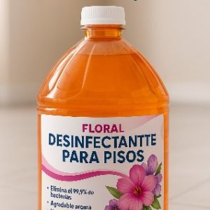 Garrafa naranja de Desinfectante Floral para Pisos PROECO de 4 litros