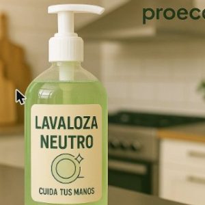 Dispensador de Lavaloza Neutro PROECO en una cocina