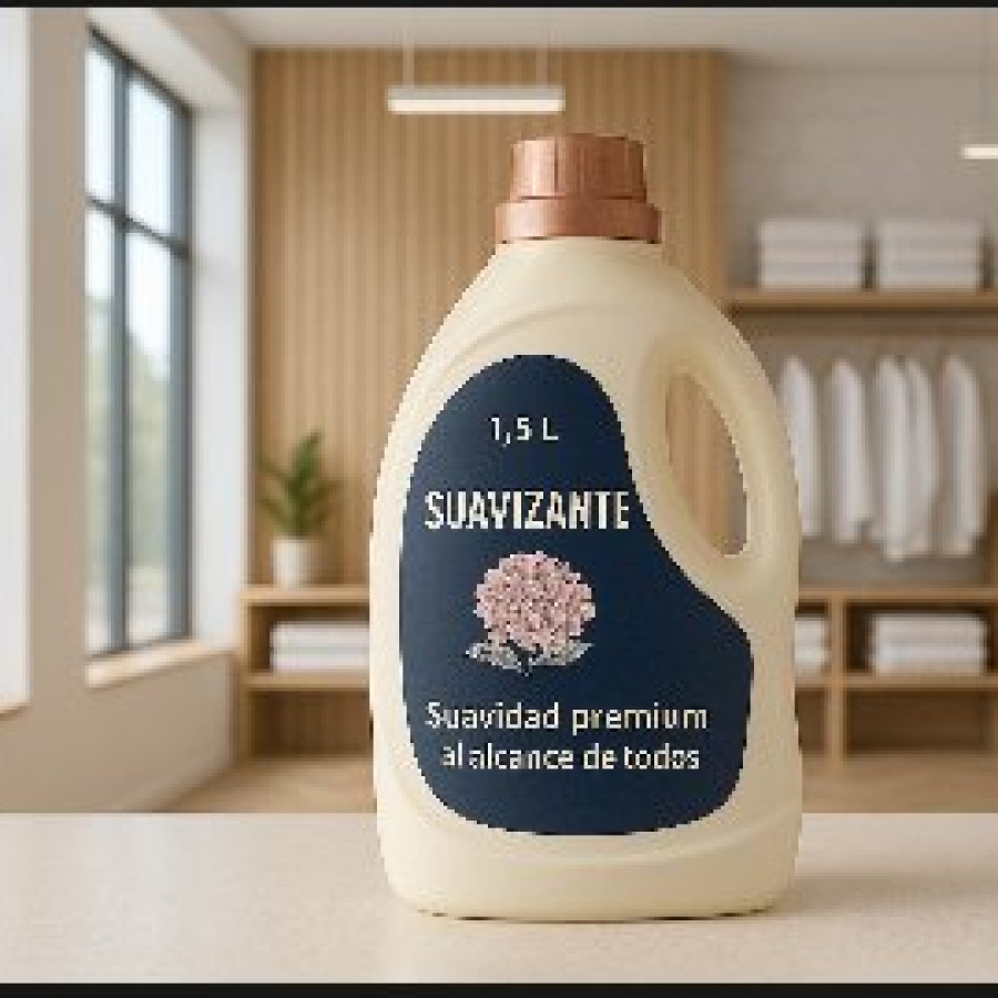 Botella de Suavizante PROECO de 1.5 litros en un cuarto de lavado
